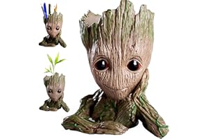 SYXLS Creative Groot Donter, Doniczka na Kwiaty Groot, Groot Donica Doniczkowa, Doniczka na Sukulenty, Doniczka z Uroczą Doniczką z Otworem na Długopis, Cute Toy Model Pen Doniczka