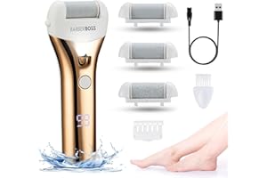 BarberBoss Lima elettrica per piedi per la rimozione della pelle dura, per la rimozione di calli e pelle dura, lima per piedi per pelle dura, set professionale per pedicure per piedi QR-5087