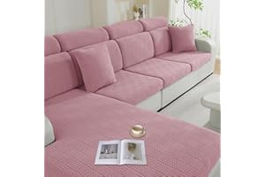 Ystyle Funda Asiento Sofa, Funda Cojin Sofa Ajustable, Funda De Cojín De Asiento Elástico, Funda Sofa Cojines Separado, Funda De Asiento De Sofá De Sala De Estar (Chaise Longue, Rosa)