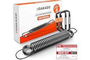 Gakago Schwingfeder für Hängesessel - Angenehmes Schwingen - Extra sicheres Stahlfeder Set mit Sicherungsedelstahlseil und 2 Karabiner mit Schraubverschluss