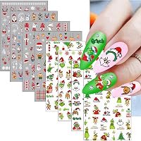 JMEOWIO 3D Nagelsticker Weihnachten – Glitzernde Nail Art Sticker Mit Schneeflocken & Wintermotiven | Selbstklebend Für Einfaches Nageldesign
