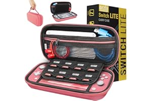Orzly Etui pour Nintendo Switch Lite, Deluxe Housse Rigide de Rangement Zippée en Matériau Durable Anti-Choc pour la Console Nintendo Switch Lite et Ses Accessoires
