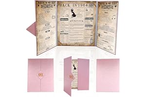 CODKU Back in 1964 Poster UK 60th Birthday Gifts for Women,Happy 60th Birthday Decorations Supplies Card Gift for Her 60 Years Old Birthday Wedding Poster,Home Decor Folded Poster Presents for Mum,8x10 Inch