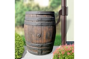 Regntunna regnflöde vattenflöde regnvattenbehållare regnvattenflöde trädgårdsfat ekfat 50 l liter (regnvattentunna ekfat 50 l)