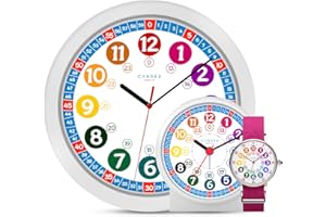 ‎CANDER BERLIN Cander Berlin MNU 1030 Kinderwanduhr lautlos MNU 1009 S Kinderwecker MNA 1030 M Armbanduhr rosa pink Lernuhr geräuschlos Wanduhr Kinderuhr Licht Snooze Wecker Kinder geräuscharm Mädchen Jungen