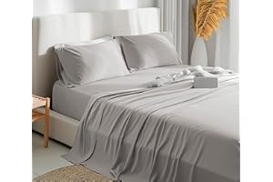 CLARA HOME MILANO Clara Home Set Lenzuola in Puro Cotone Tinta Unita, Made in Italy, Completo con Federe per guanciali (Grigio, Matrimoniale 2 Piazze)