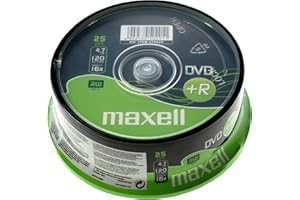 Maxell DVD+R Recordable 4.7GB data, 16x speed - Spindle of 25 Disc
