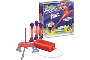 Geospace Jump Rocket Led Night Shotz - Jump Pump, Launcher & Light-Up Flying Foam Rockets