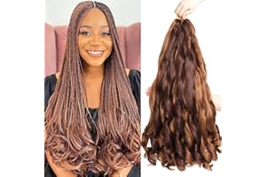 ZIYANGBABA French Curl Braiding Hair 22 Inch 8 Packs Curly Braiding Hair Pre Stretched French Braiding Hair French Curl Crochet Braids Curl Braiding hair extensions for braiding (33P30, 22 Inch (Pack of 8))