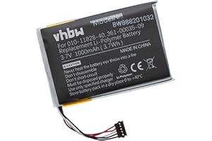 vhbw Batterie Compatible avec Garmin T 5 Mini, TT 15 Mini Collier de Dressage (1000mAh, 3,7V, Li-polymère)