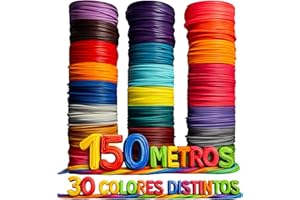 CAELLUMA Filamento PLA 1,75 mm para Bolígrafo 3D y para Impresora 3D · Biodegradable y No Tóxico · Compatible Universal · Seguro para Niños · Alta Resistencia (30 Colores x 5 Metros · 150 Metros)