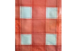 THE DUVET & PILLOW COMPANY Capri Rectangular 135 X 180 CM Red Check Print WIPE CLEAN TABLECLOTH PVC VINYL OILCLOTH Outdoor Garden Kids Crafting Table Protector | Can be cut to size/Parasol Hole