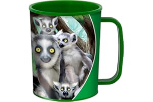 3D LiveLife Deluxe Base 3D Lenticular Lemur Plastic Cup, 300 ml Mug for Children with Original Artwork, Licensed by Known Artist, Michael Searle