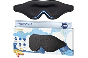 TRILANCER 2026 Antifaz para Dormir Innovador para Hombres y Mujeres,Mascarilla para Dormir,Máscara que Bloquea la Luz al 99.99%,Tapa Ojos para Dormir,Meditar,Siesta,Viajar,Avión con Tapones para los Oídos,Negro