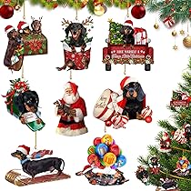 Décorations De Sapin De Noël Pour Chien, Mignon 2D Acrylique Arbre De Noël Tasse à Thé Teckel Pendentif, Ornements De NoëlOrnements D'arbre DeNoël Pour Maison Décorations