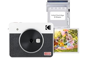 KODAK Mini Shot 3 Retro 4PASS 2-in-1 Appareil Photo Instantané and Imprimante Photo Portable (7,6x7,6cm) + 8 Feuilles, Jaune