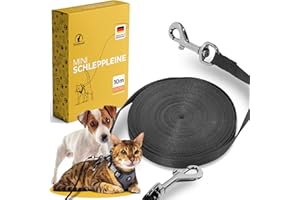 Tierhood Schleppleine 10m / 15m für Katzen und kleine Hunde - cat Leash - Schleppleine für kleine Hunde - Schleppleine Hund - Katzenleine mit Handschlaufe - Katzenleine lang - Größe: 10m