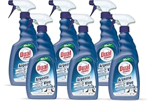 Dual Power, Pulitore Specifico Argento Vivo, Detergente Liquido Ideato per Pulire e Lucidare Qualsiasi Superficie in Argento, Azione Antiossidante, Made in Italy, 6 Confezioni da 500 ml