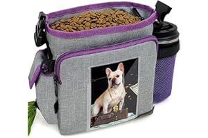 SUMTAB Bolsa de comida para perros, bolsa grande para entrenamiento de perros, bolsa de golosinas con mucho espacio para pasear al perro y entrenamiento de perros, juguetes para llevar aperitivos, bolsa de