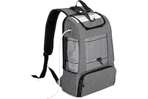 CURMIO Travel Carrying Bag for Portable Oxygen Concentrators, Universal POC Backpack with Mesh Panels for Breathability, Compatible with Inogen, Oxygo, Caire Units,Grey