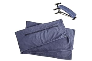 Dulynva Toalla de Fitness de 2 Piezas, Toalla de Gimnasio, Toalla Deportiva con Bolsillo con Cremallera de 120 x 50 cm y 70 x 30 cm para Yoga, Deportes y Gimnasio