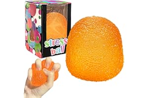 DONCIETY Stressabbau Fidget Ball für Kinder und Erwachsene Weiches Fidget Spielzeug zur Angstlinderung,Strukturiertes Quetschspielzeug für Fokus und Entspannung, 7,6 cm hoch (orange)
