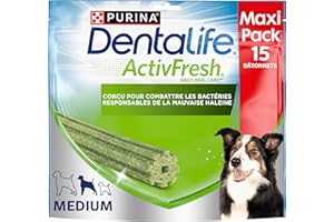 PRO PLAN DENTALIFE | ACTIVFRESH | Friandises pour Chien Adulte de Taille Moyenne| Aide à Combattre la Mauvaise haleine | Sachet | 15 Bâtonnets | 345g