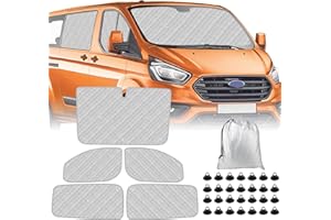 Opaltool Internal Thermal Blind for Transit Custom 2012-2025, 5PCS Insulated Windscreen Covers, UV-Proof & Waterproof, Foldable Reflective Sunshade for Camper Van Privacy & Temperature Control