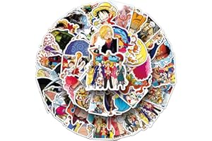 TRUSTKK Lot de 50 Autocollants Une Pièce pour Ordinateur Portable, Imperméables en PVC, Style Graffiti pour Décoration de Bricolage, Voitures, Motos