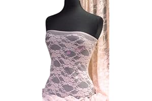 Flower Stretch Lace Fabric | Dressmaking & Dance Wear Material | Sold by The Metre | Same Day Dispatch | by Tia Knight (Peach)