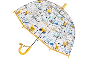 Rhomba Klar Transparente Blase Clear Bubble Umbrella for Children Lightweight Cute 8 Fibre Ribs Cute Dome See Through Perfect for Walking Kids Umbrella for Child