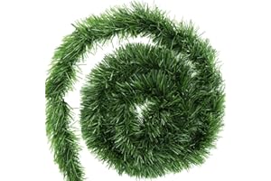 ‎JONAMI Tannengirlande Weihnachtsgirlande Kunststoff Grün für Außen und Treppe, Weihnachtsdeko Girlande Weihnachten – 10 m