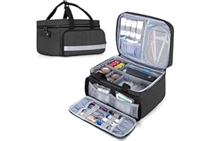 CURMIO Botiquin de Primeros Auxilios, Bolsa de Almacenamiento de Medicamentos con Cerradura, Bolsa Médica de Emergencia para el Viaje y Hogar, SÓLO Bolsa, Negro (Diseño Patentado)