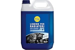 HappyCar - Liquido Radiatore Blu -20°C/+121°C, Anticongelante e Antiebollizione, Protezione Fino a 125.000 km, Adatto per Rabbocchi, Pronto all’Uso, 5L
