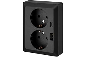 ADAKAT Podwójne gniazdo podtynkowe, USB-A, USB-C, All-in-One, seria CH1 antracyt