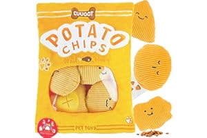 CUUOOT Hundespielzeug Kleine Hunde,Crinkly Squeaky Hundespielzeug Interaktives Plüsch Hundespielzeug Puzzle und Bereicherung Hundespielzeug für kleine, mittlere und große Hunde (Potato-chips)