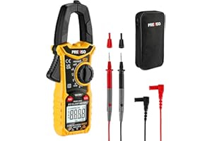 PREXISO Digital Clamp Meter, 600A AC Current, 600V AC/DC Voltage Digital Multimeter, Test for Capacitance, Continuity, Resistance and Frequency, True-RMS with LCD Backlight, 2 AAA Batteries Included
