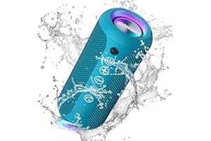 Ortizan X10 Speaker Bluetooth Portatile-Cassa Altoparlante Bluetooth Waterproof IPX7-Con Luce,Fino a 30h di Autonomia,3 Effetti Sonori Stereo Hi-Fi Bassi, Vivavoce Microfono-Con AUX, TF(blu)