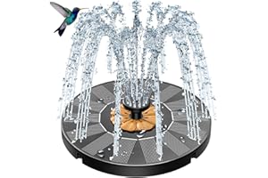 SZMP 2025 Upgrade Fuente Solar, Bomba de Agua Solar con 8 Boquillas & 4 Fijadores, Fuente Jardin Exterior para Estanque de Jardín Fuente, Baño para Pájaros, Piscina, Patio y Decoración (Marrón)