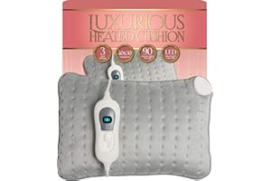 Homefront Electric Heated Cushion, Pad, Pillow - 3 Heat Settings - Back, Neck, Shoulder, Arthritis, Knee & Period Pain - Safety Auto Shut Off Timer (40 x 30 x 14 cm)