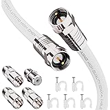 ASNQ Cable Coaxial TV RG6 - Cable Antenne TV 3m avec Connecteurs 75 OHM - Câble TV Numériquey, Premium à Haut Débit, Pour Int