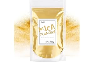 Waysroma Epoxidharz Farbe 100g, Gold Mica Pulver Natur Metallic Epoxidharz Pigment für Kunsthandwerk, Farbe, Seife, Badebomben, Schleim, Kerzen, Schmuck, Kosmetik, Nagelkunst