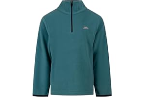 Trespass Boys Fleece Jumper - Lightweight Warm Half Zip Pullover with Contrast Binding on Cuffs, Contrast Inner Collar, 1/2 Zip in Contrast Colour, 100% Polyester Microfleece