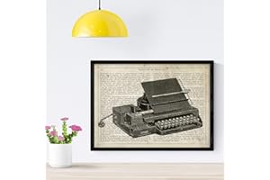 ‎NACNIC Nacnic Schreibmaschine Poster. Vintage Poster mit Definitionen. Innenarchitektur. A4-Format