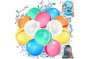 Tosekry Globos Agua Reutilizables, 12 Piezas Globos de Agua Reutilizables Silicona Juegos Piscina Para Niños, Juguetes Piscina Juegos de Agua Para Niños Exterior(12 Piezas)