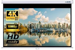 ABIS BEYOND FUTURE ABIS 120" Manual Pull Down Projection Screen with 2k / 8k Ultra HD 16:9 Aspect Ratio Matte White Widescreen |Suitable for all Projectors | Perfect for Home Cinema, School, Office