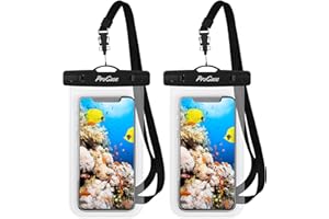 ProCase Pack of 2 Waterproof Plain Mobile Phone Case Underwater Mobile Phone Case Waterproof Phone Case for iPhone 14 13 12 11 Pro Max/Galaxy A13 A53 S22 S21 and Other Smartphones Clear