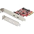 StarTech.com 2-Port USB 3.2 Gen 2 PCIe Card, USB-C 10Gbps PCI Express 3.0 x4 Adapter, Data Only, Windows/macOS/Linux, TAA