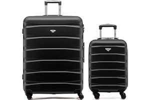 Flight Knight ABS 3 Tailles Valise Legere Compatible avec Air France, Hop! easyJet, RyanAir Et Bien d'autres! Bagage a Main 55x35x20 cm Et Bagage en Soute Grande avec 4 Roues.