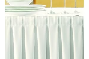 ‎GASTRO UZAL Gastro Uzal Skirting weiß/Kellerfalte: 490 x 73 cm, Skirtings für Tische, Büffet Skirting Tablerock